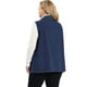 thumbnail image 4 of Women's Plus Size Denim Vests Sleeveless Relax Notched Lapel Vest Dark Blue 2X, 4 of 6