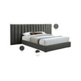 thumbnail image 2 of Meridian Furniture Pablo Gray Velvet King Bed with Chrome Metal Legs, 2 of 10