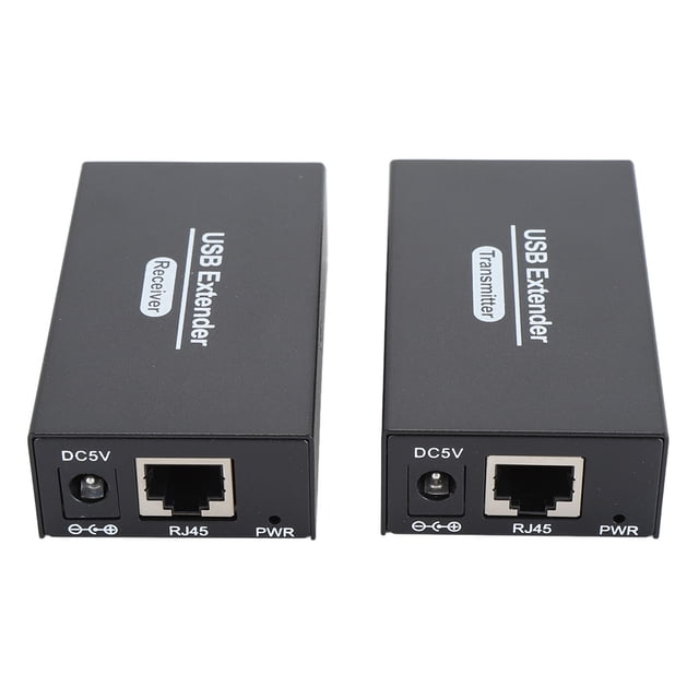 USB Ethernet RJ45 LAN Extender, USB2.0 Hub, USB Extender Transmitter and Receiver, Plug and Play, for PC Laptop Desktop, Keyboard, Mouse, Tablet, Camera