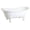 White, variant on Aqua Eden VCTNDS6731NL2 67-Inch Cast Iron Oval Double Slipper Clawfoot Tub (No Faucet Drillings) in White/Polished Brass