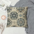 thumbnail image 2 of COMIO Teal Dahlia Throw Pillow Covers Rustic Geometric Flower Decorative Square Pillow Cases Beige Tan Gray Floral Cushion Covers Farmhouse Home Decor For Sofa Bedroom Couch Outdoor White, 2 of 5