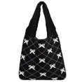 thumbnail image 1 of (Doblado Por La Mitad Y Enviado Dos Veces) Bolso Compras Tejido Con Lazo Bolso Hombro Gran Capacidad para Mujer (Estilo 5), 1 of 9