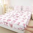 thumbnail image 3 of Castle Fairy Boys Girls Cute Ribbon Bow Queen Sheet Sets,Cartoon Love Heart Bed Set, 3 of 7