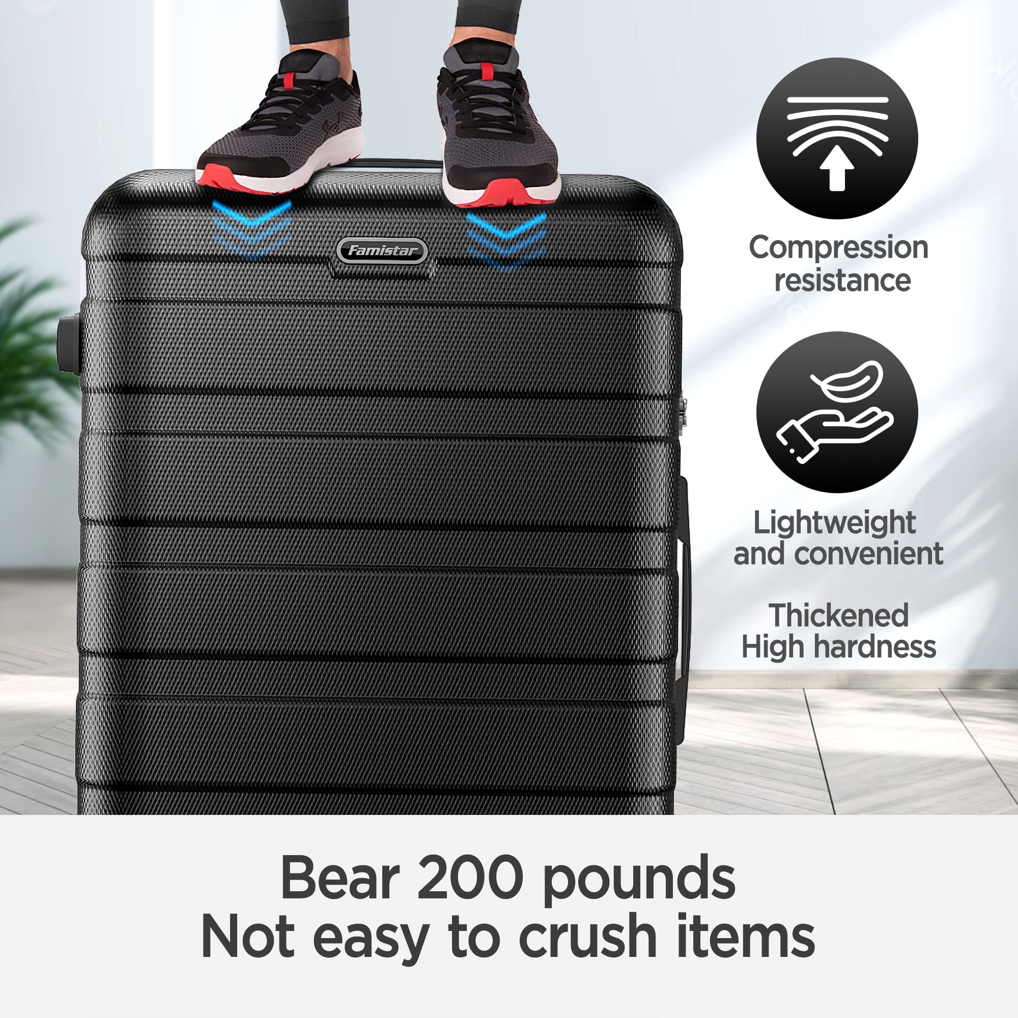 Hardside Luggage 11 Pcs Set, Hardshell Suitcases with Spinner Wheels & Lock, 14" Travel Case, 20" Carry-On Luggage, 24" Checked Luggage, 28" Checked Luggage, Black
