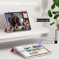 thumbnail image 4 of Soft TPU Tri-Fold Flip Cover for iPad Air 13" M2/M3/M4 / iPad Pro 12.9" 4/5/6 Gen, Slim Smart Case with Apple Pencil Slot Auto Sleep Wake, Pink, 4 of 7