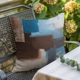 thumbnail image 6 of Throw Pillow Covers, Blue Brown Decorative Throw Pillow Covers 18x18 Inch, Ombre Abstract Street Art Mottled Texture Square Linen Pillow Cases for Couch/Living Room/Sofa, 6 of 9