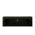 thumbnail image 5 of uhomepro TV Stand with LED Lights, 2 Cabinets and Open Shelves High Gloss Entertainment Center Media Console Table Storage Desk for Up to 55 Inch TV, Black TV Cabinet for Living Room, Q19832, 5 of 11