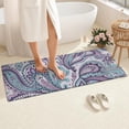 thumbnail image 4 of Purple and Teal Paisley and Floral Pattern Bathroom Rugs Mat,Non Slip Microfiber Bathroom Rug,Rubber Backing,Soft Bathroom Mats for Bathroom Floor,Tub and Shower,60x24in(150x60cm), 4 of 5