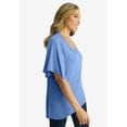 thumbnail image 3 of Jessica London Women's Plus Size Cutout Flutter Sleeve Tunic, 3 of 4