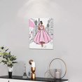 thumbnail image 3 of Black Girl Pink Canvas Wall Art African American Painting Wall Decor Fashion Women In Paris Eiffel Tower Pictures Modern Framed Prints Artwork for Girls Room Bathroom Bedroom 12"x16", 3 of 6