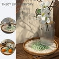 thumbnail image 3 of Round Rattan Tray with Mother of Pearl Inlay & Wooden Base - Decorative Wicker Serving Tray for Coffee/Bread/Fruits, Food Storage & Display, 3 of 3