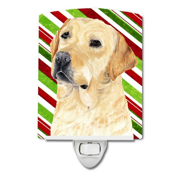 Caroline's Treasures SC9336CNL Labrador Candy Cane Holiday Christmas Ceramic Night Light, 6x4x3", multicolor