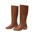 thumbnail image 7 of Miluxas Knee High Boots Women Square Almond Toe Flat Chunky Low Heel Riding Boots Brown 9(42), 7 of 7