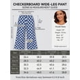 thumbnail image 2 of JWD Women's Checkered Wide Leg Pants Casual Elastic Waist Comfy Loose Fit Trousers with Pockets Black White Plaid S, 2 of 6