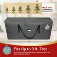 thumbnail image 4 of HOLIDAY SPIRIT Heavy Duty Canvas Bags for Christmas Tree - Waterproof Storage Bag with Reinforced Handles and Dual Zipper for 9 Ft Tree - 600D Oxford Material Protects from Dust and Moisture, Charcoa, 4 of 6