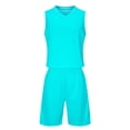 thumbnail image 5 of Boys Athletic Set 2-Piece, Sleeveless Jersey and Shorts, Green Youth Sports Uniform for Basketball Track Team, Moisture Wicking Polyester,Size 8-9T, 5 of 5