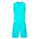 thumbnail image 2 of Conjuntos de camisetas sin mangas de cuello redondo para niños, conjunto de traje de fútbol de color sólido para juegos deportivos universitarios, partidos de rendimiento, uniformes de entrenamiento y, 2 of 5