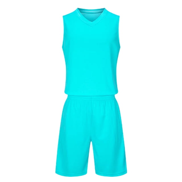 RXMEKW Football Uniform Set For Kids With Short Sleeve Jersey And Shorts For Sports Training And Matches In Solid Color