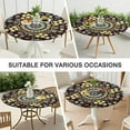 thumbnail image 7 of Tablecloth Paisley Vintage Bohemian Pattern Waterproof Round Cover with Elastic Edges and Backing for Elegant Dining, 7 of 7