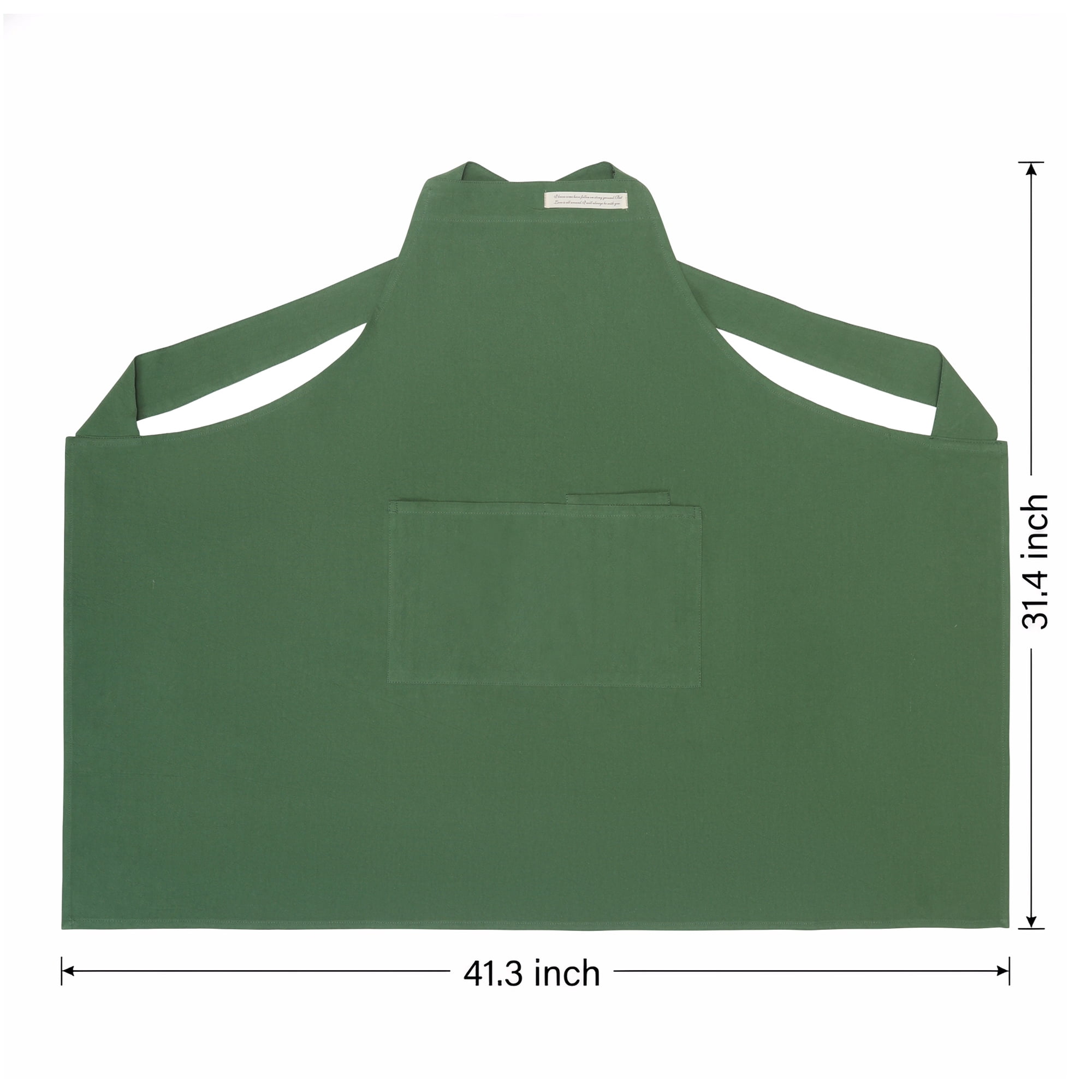 Unique Bargains Women with Pockets Kitchen Apron Cotton Cooking Apron 31.4x41.3in Green