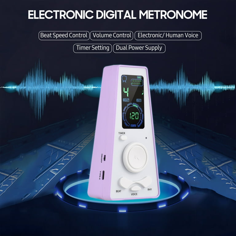 Meterk Electronic Digital Metronome with Timer Universal Electronic  Metronome with and Beat Speed Control, Battery or USB Cable Powered, for  Guitar Piano Violin Drum 