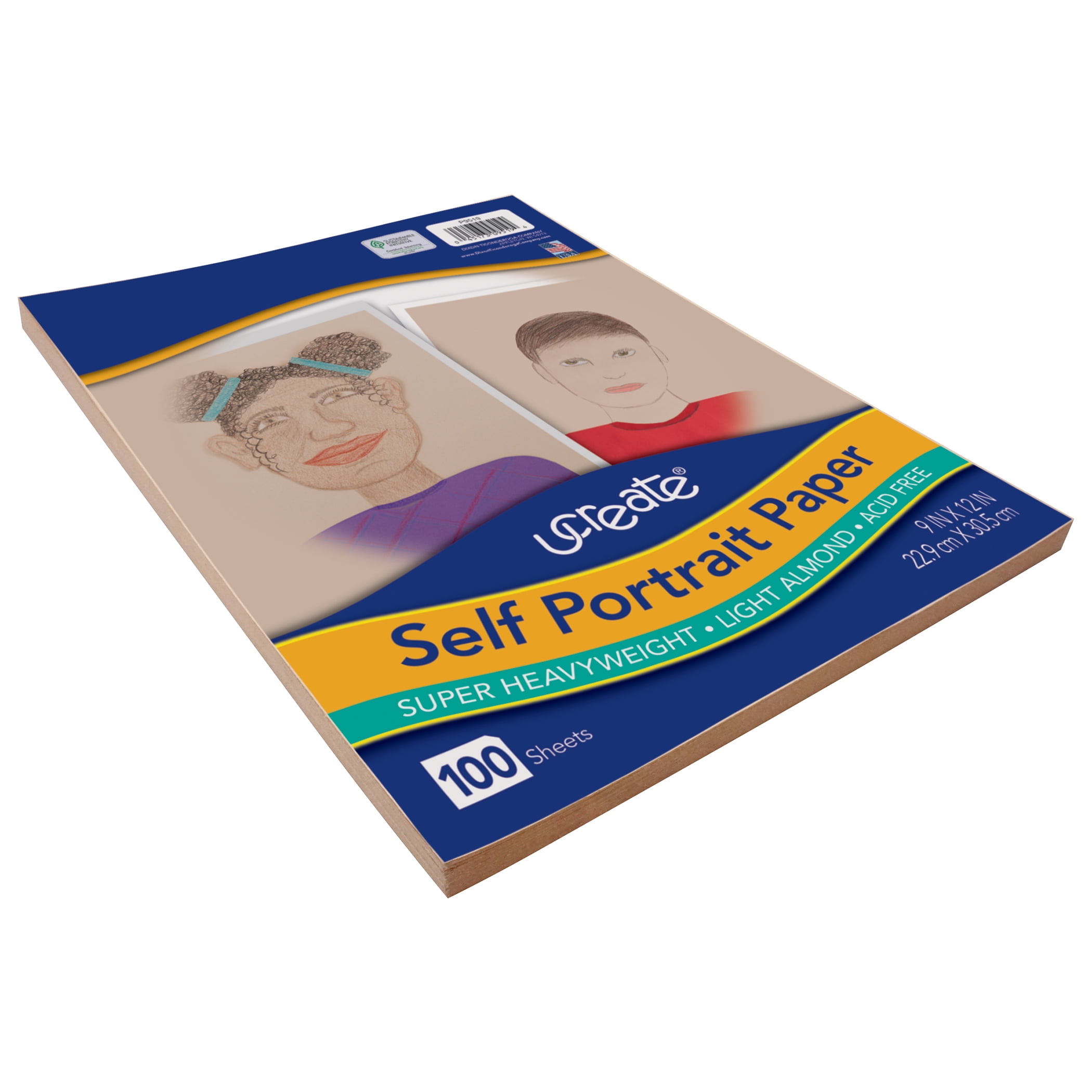 UCreate® Super Heavyweighht Light Almond Self Portrait Mixed Media Paper, 9" x 12", 600 Sheets
