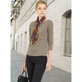 thumbnail image 3 of INSPIRE CHIC Women's Work 3/4 Sleeve Boat Neck Houndstooth Blouse Tops, 3 of 3