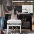 thumbnail image 3 of HOMCOM Banc de Piano Réglable avec Rangement et Rembourrage en Cuir PU Doux, avec Assez de Rangement Musical, Blanc, 3 of 7