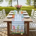 thumbnail image 4 of Table Runners 72 Inches Long Dress Scarves, Easter Bunny Gnomes Farmhouse Kitchen Table Runner, Coffee Tablerunners, Spring Easter Eggs Floral Blue Plaid 14x72 Inch, 4 of 9