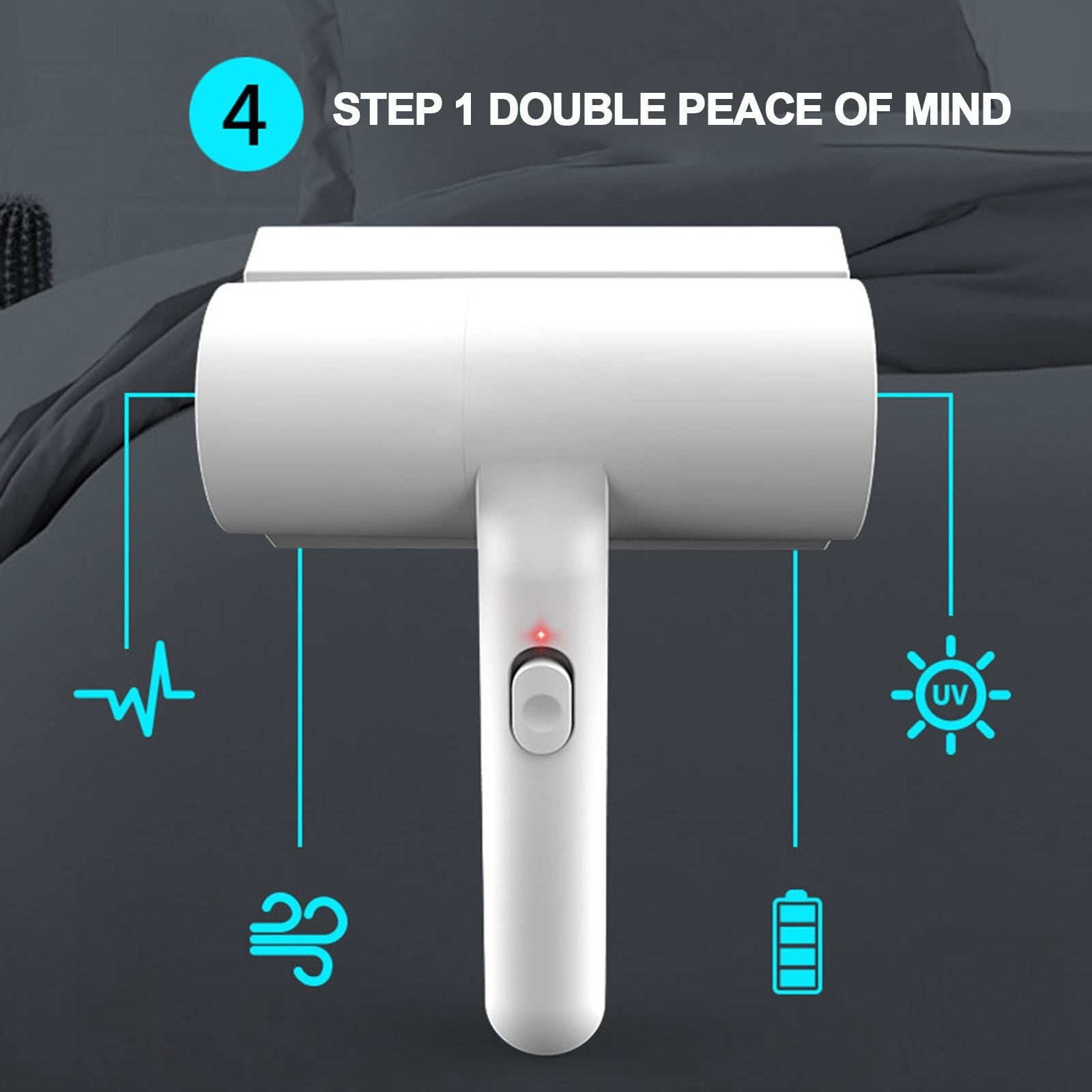 Chamoist Mattress Vacuum Cleaner Uv Sanitizing,Couch Cleaner Machine,Bed Vacuum Cleaner Uv Sanitizing,Wireless Remover Vacuum Cleaner Household Bed Sterilizer Remover Artifact Handheld Remover
