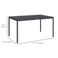 thumbnail image 3 of Outsunny Outdoor Dining Table w/ Aluminium Frame, Garden Table, Dark Grey, 3 of 10