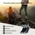 thumbnail image 4 of MONFOOT Women's and Men's Outdoor Hiking Full Cushioned Crew Socks, 3-Pairs (Black, Brown, Grey), 4 of 6