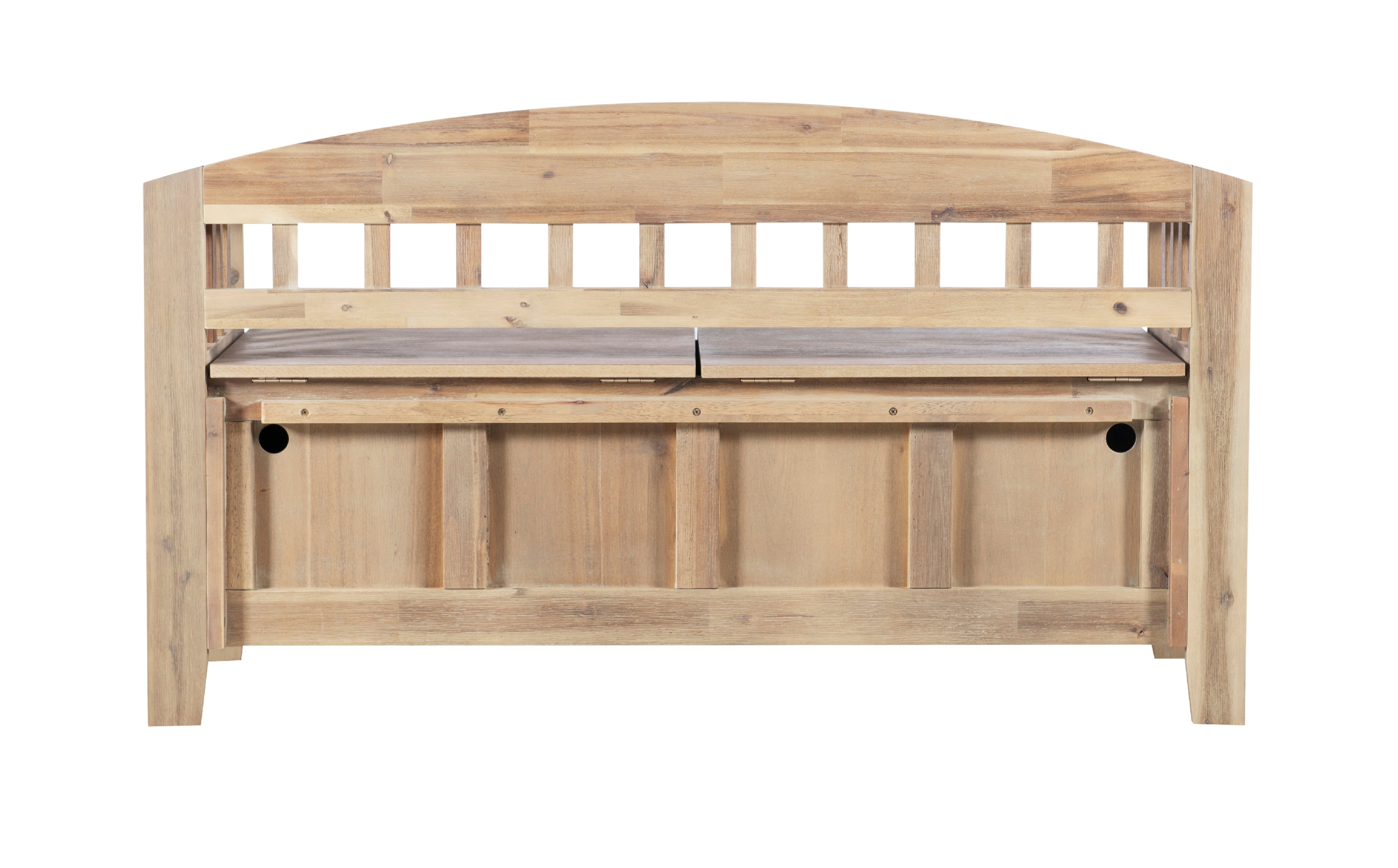 Linon Gilman Entryway Storage Bench, 18" Seat Height, Natural Wash Finish