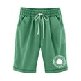 thumbnail image 1 of Pantalones casuales de lino y algodón de talla grande con estampado de cinco puntos para mujer Pompotops ulkah938124, 1 of 6