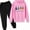 Pink, variant on Vornjynx Girls 2 Piece Outfit (2-13) Hooded Sweatshirt with Christmas Tree Print and Sweatpants Set Casual Clothing Red