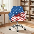 thumbnail image 2 of Xoenoiee Retro American Flag Print Swivel Accent Chair Covers Accent Dining Chair Cover Stretch Mid Century Office Desk Chair Sliopcover Swivel Arm Chair Protector for Home Office Living Room, 2 of 7