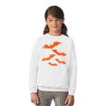 thumbnail image 3 of Awkward Styles Halloween Youth Sweatshirt Girls Boys Orange Bats Crewneck Tops for Kids, 3 of 5