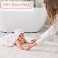 thumbnail image 4 of Viviland Baby Towels and Wash Cloths Set - Hooded Towels, Face Towels, Burp Cloths or Wipes - Absorbent Bath Towels - 6-Pack, Size 28 x 28 Inch (Pink Unicorn), 4 of 10
