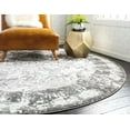 thumbnail image 4 of Rugs.com Brighella Collection Rug – 5 Ft Round Gray Medium Rug Perfect For Kitchens, Dining Rooms, 4 of 9