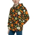 thumbnail image 2 of Fotbe Harvest Pumpkins Pattern Youth Pullover Hooded Sweatshirt, Boys Hoodie, Kangaroo Pocket Hoodie for Kids Girls -X-Large, 2 of 6