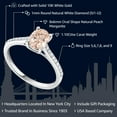 thumbnail image 2 of Gem Stone King 10K White Gold Peach Morganite and White Diamond Solitaire Engagement Ring for Women | 1.00 Cttw | Oval 8X6MM | Gemstone October Birthstone | Size 9, 2 of 7