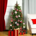 thumbnail image 5 of Januofit  70pcs Christmas Tree Balls Ornaments, Colorful Shatterproof Plastic Christmas Tree Ornaments, Xmas Decorative Baubles for Christmas Tree Decorations with Hanging Strings, Red & White, 5 of 6