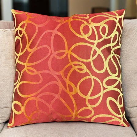 Red/Gold Swirl, Size 18x18, Set of 2