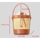 thumbnail image 5 of LHSHIDU Rattan Straw Tote Bucket Bag for Women - PU Leather Summer Beach Holiday Purse, 5 of 7