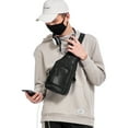 thumbnail image 2 of Men Leather Sling Bag Casual Shoulder Chest Crossbody Bag Hiking Travel Daypack with USB Charging Port, 2 of 2