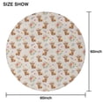 thumbnail image 6 of Beige Highland Cow Flower Pattern Round Tablecloth 60"x60",Wrinkle Wipeable Table Cloth for Kitchen Dining Room Picnic Patio Party, 6 of 6