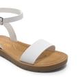 thumbnail image 3 of Dream Pairs Elena-5 Sandalias Planas para Mujer con Hebilla Blanca, 3 of 8