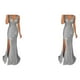 thumbnail image 4 of Vestido de noche Qarigey Traje de fiesta Escote en V Hendidura Brillo Cóctel Dama Ropa S M L XL XXL 3XL, 4 of 6