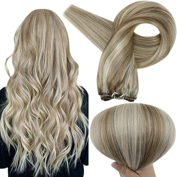 Full Shine Sew in Remy Human Hair Extensions 20inch Brazilian Weft Hair Weave 100g Brown Highlighted Blonde Real Hair Bundles Full Shine Sew in Remy Human Hair Extensions 20inch Brazilian Weft Hair Weave 100g Brown Highlighted Blonde Real Hair Bundles