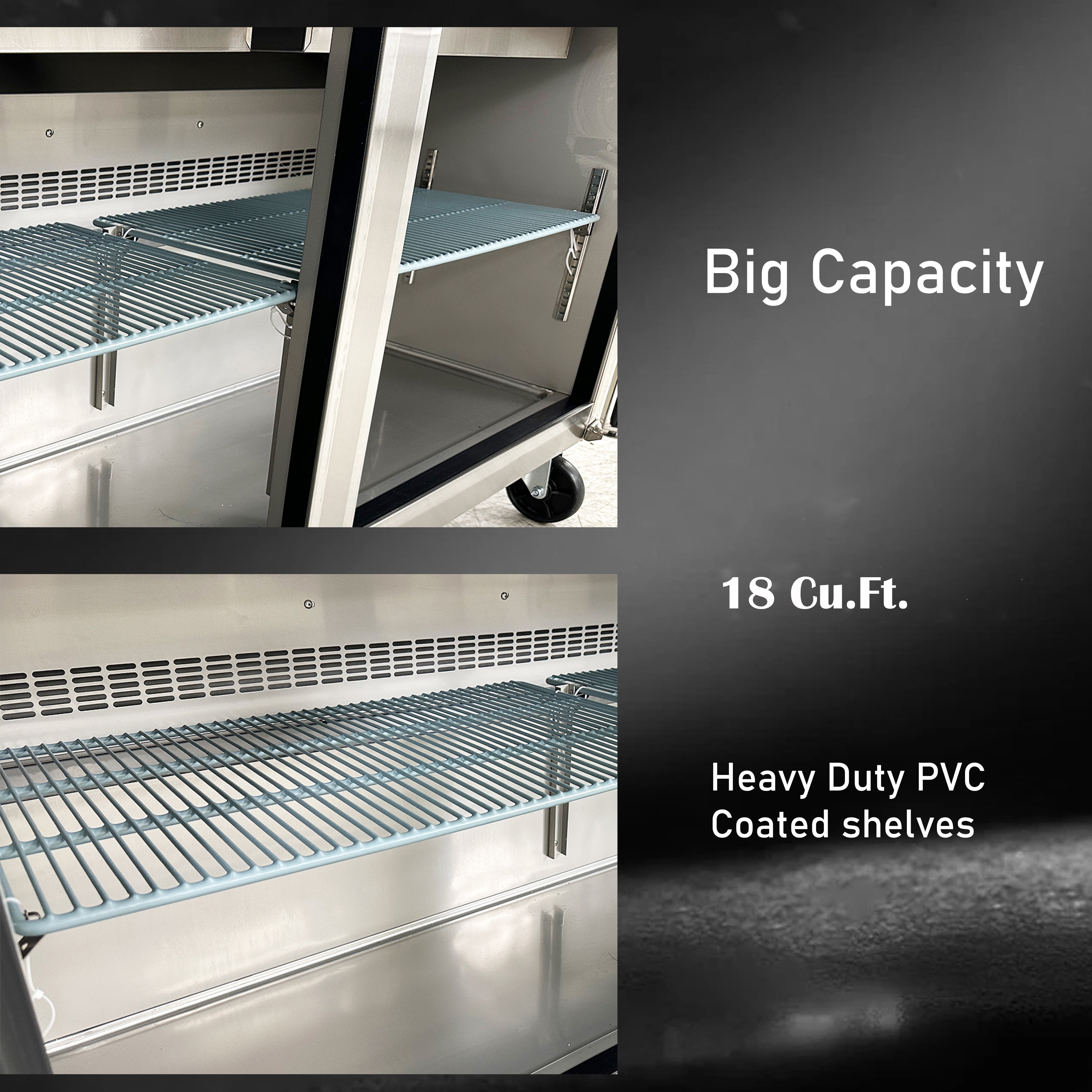 60" Mega Top Sandwich Prep Table, 24 pans, 15 cu.ft., NSF/ETL, Commercial Food Prep Refrigerator
